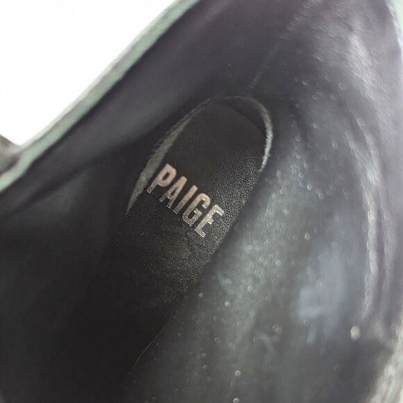 NWOT Paige Black Pebbled Leather Heeled Ankle Booties w/ Pewter Stud Size 7.5 - Picture 15 of 15